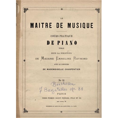 Le Maître De Musique - N°14 Sept Bagatelles Op.33