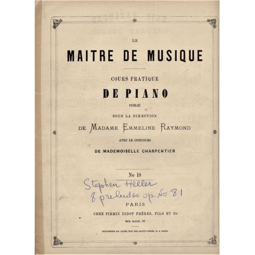 Le Maître De Musique - N°18 Huit Preludes Op.81