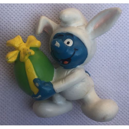 Figurine Schtroumpf Farceur Pâques, Oeuf De Paques, Cuisinier, Smurfs, Peyo, Bd, Bande Dessinée