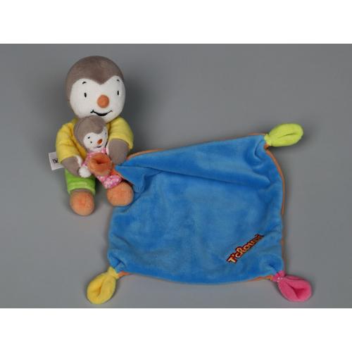 Doudou T'choupi Bébé Mouchoir Bleu Orange Nicotoy