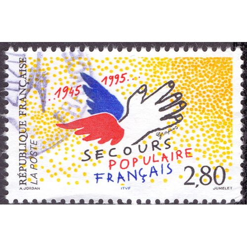 Timbre Secours Populaire Français 1945-1995.2,80.