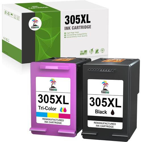 305 XL Remanufacturée Cartouches d'encre Compatible pour HP 305XL pour HP Deskjet 2700 2710 2720 Deskjet Plus 4110 4120 4130 Envy 6010 6020 6032 Envy Pro 6400 6420 6432 (2-Pack)