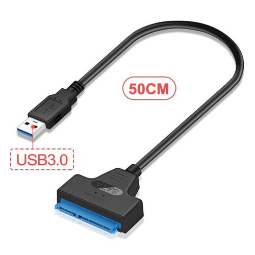 Câble Adaptateur USB3.0 vers SATA 7 15 Broches 22 Broches de Haute qualité pour Disque Dur SSD SSD 2,5 