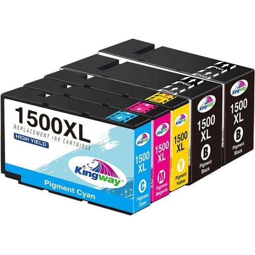 1500XL Cartouches d'encre Remplacement Compatible avec Canon 1500 XL PGI-1500 Pig 1500 pour Canon Maxify MB2350 MB2050 MB2300 MB2000 MB2150 MB2755 MB2155 MB2750(Noir Cyan Magenta Jaune).