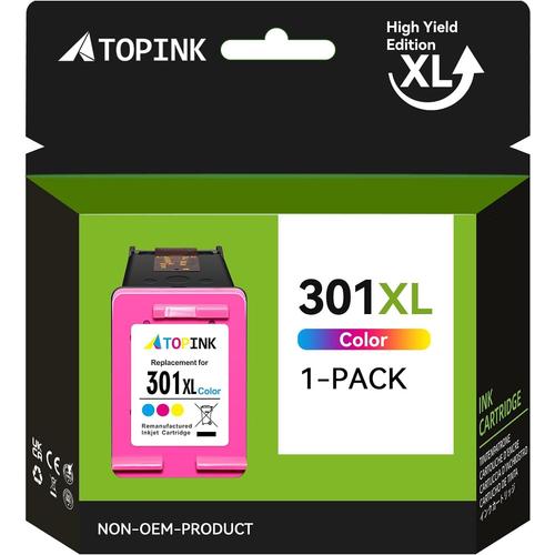 ATOPINK 301 XL Cartouches d'encre Remanufacturées pour HP 301XL (1 Trois Couleur) pour Envy 5530 4507 4504 4503 4508 DeskJet 1510 2547 2540 1050a 3050 2050 2549 2050a 3050a OfficeJet 4630 Imprimante