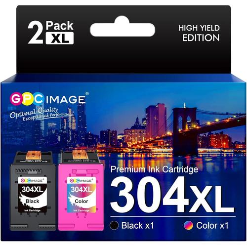 GPC Image 304XL Remanufacturées Cartouches d'encre Remplacement pour HP 304 304 XL pour Envy 5010 5020 5030 5032 Deskjet 2620 2622 2630 2632 2633 2634 3720 3730 3733 3735 (Noir Tri-Colore,2-Pack)