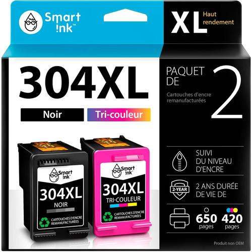 Remanufacturées Cartouches d'encre Remplacement pour HP 304XL 304 XL High Yield 2 Pack (Noir & Couleur) pour DeskJet 2620 2625 2630 2635 2655 3700 3720 3730 3755 Envy 5010 5010 5020 5052