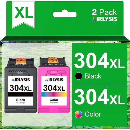 304XL Remanufacturées Cartouches d'encre Remplacement pour HP 304 Noir et Couleur pour Envy 5030 5032 5020 5010 Deskjet 3760 2630 3750 2620 2622 3720 3762 3730 3733 (1 Noir,1 Tri-Colore)