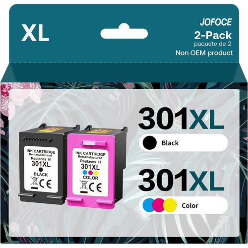 301XL Cartouches d'encre Remplacement pour HP 301 XL Noir et Couleur Grande Capacité Encre pour HP Envy 4500 4507 5530,DeskJet 1000 1510 2540 3050,OfficeJet 2620 2622 4630 (2-Pack)