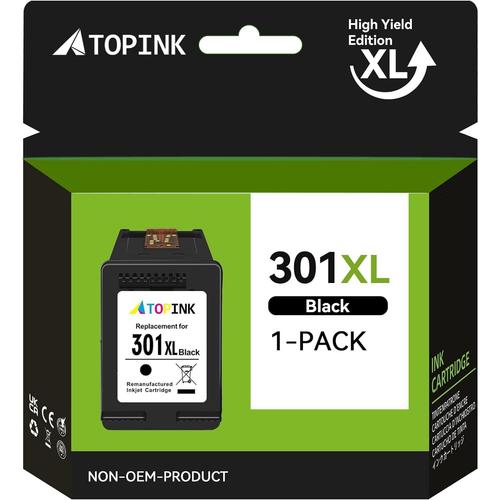 ATOPINK 301XL Cartouches d'encre Remanufacturées pour Cartouche HP 301 Noir,301 XL Noir pour HP Envy 4500 4507 5530 DeskJet 1000 1510 2540 3050 1010 1050 2050 1050A OfficeJet 2620 4630 ¿Imprimante