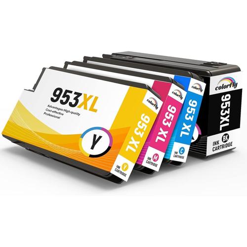 953XL New Chip 953 XL Multipack Cartouches d'encre compatibles avec HP 953 953XL pour HP Officejet Pro 8710 7740 7720 8210 8720 7730 8218 8715 8718 8725,4 Pack