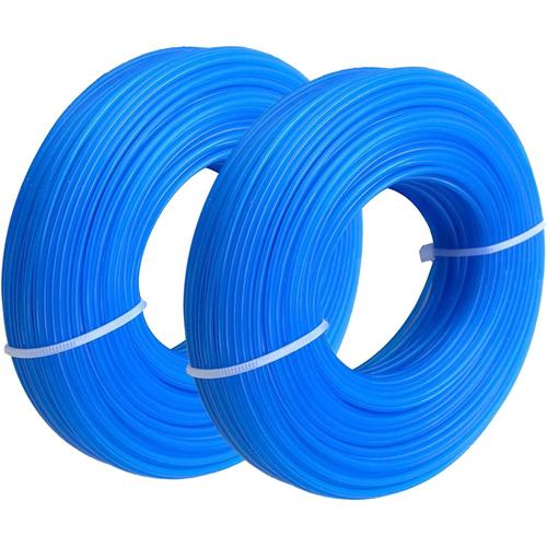 2 Stück 1,6mm x 100m Trimmerfaden Nylon Mähfaden Durchmesser,Trimmerfaden für Rasentrimmer Ersatzfaden, Trimmerschnur für Park Garden Yard Rasen Gras Unkraut Blau