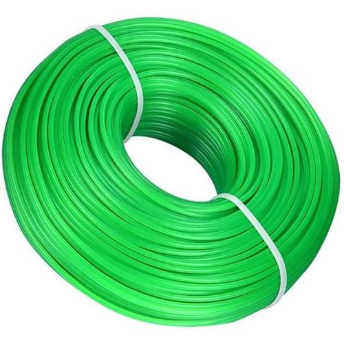 2mm X 100m Fil Debroussailleuse pour Coupe Bordure Fil Nylon Bobine de Fil Rond pour Coupe Bordure Ligne de Trimmer Universal pour Ondeuse à Gazon électrique Vert