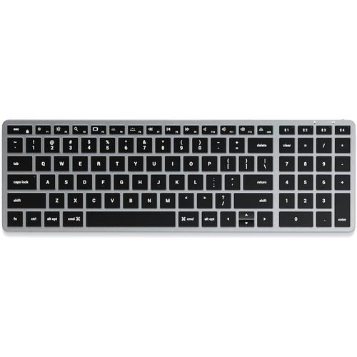 Clavier sans Fil Bluetooth Slim X2 avec Pavé - Touches Lumineuses Et Sync Multi - Appareils - Macbook Pro/Air M2/M1, iPad Pro/Air M2/M1, Mac Mini M2, iMac M1 (Gris Sidéral, Anglais US QWERTY)