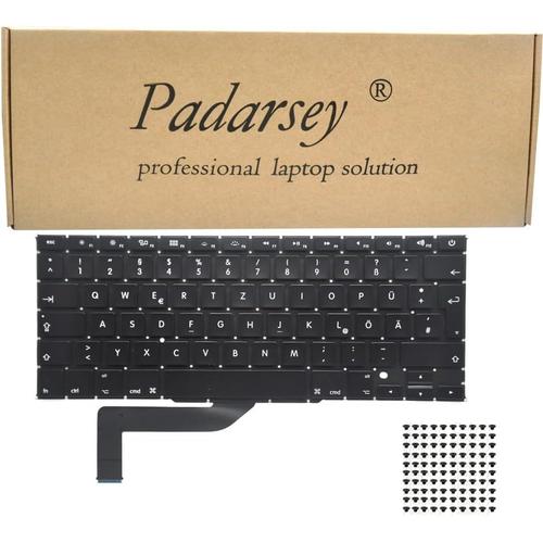 Clavier d'ordinateur portable de rechange QWERTZ pour MacBook Pro 15"" A1398 2013 2014 2015 Retina avec vis (disposition allemande du clavier)