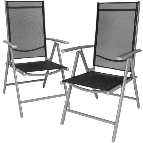 Lot De 2 Chaises De Jardin Pliantes Noir/Gris Helloshop26 2208271