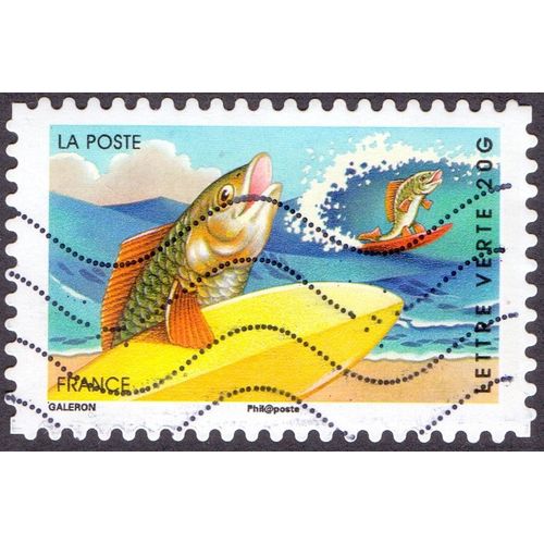 Timbre Carnet «Vacances» Poisson Surfeur