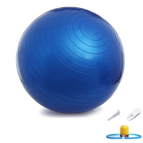 Ballon Suisse Fitness Gym Yoga Epais Couleur Unie 65 Cm Bleu