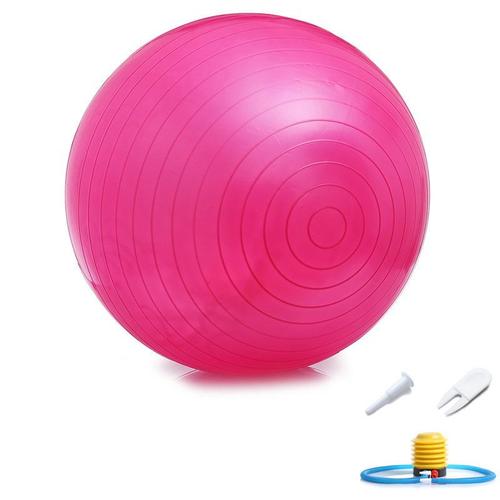 Ballon Suisse Fitness Gym Yoga Epais Couleur Unie 65 Cm Rouge