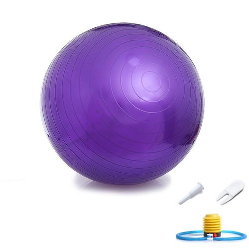 Ballon Suisse Fitness Gym Yoga Epais Couleur Unie 65 Cm Violet