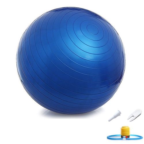 Ballon Suisse Fitness Gym Yoga Epais Couleur Unie 75 Cm Bleu