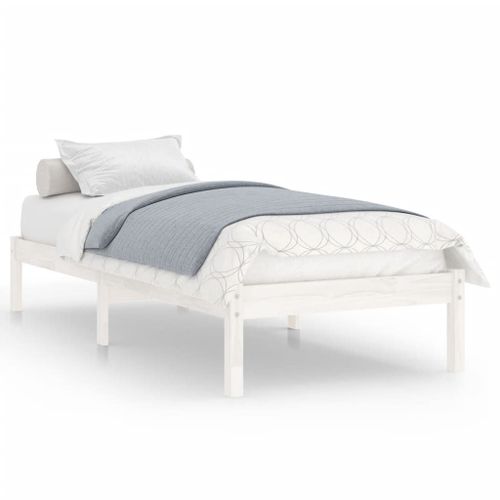 Vidaxl Cadre De Lit Blanc Bois De Pin Massif 90x200 Cm