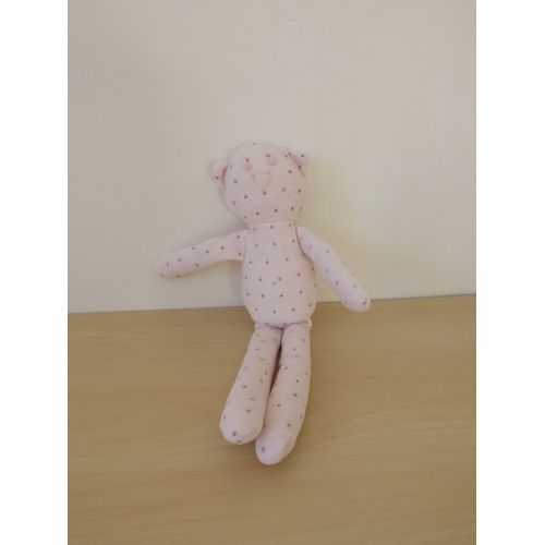 Doudou Chat Rose Étoiles Grises Bout'chou Monoprix