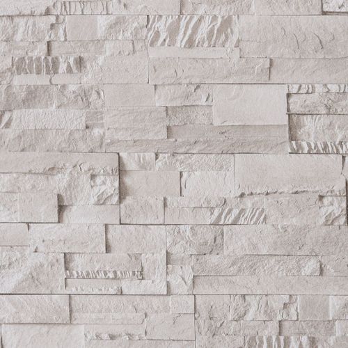 vidaXL Papier peint 3D aspect de pierre crème