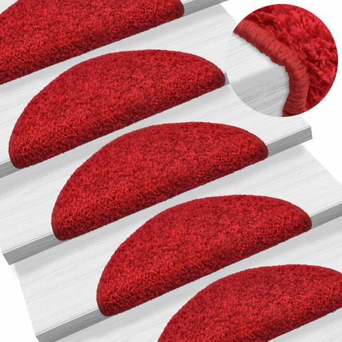 15 Pcs Tapis D'escalier Rouge 56 X 20 Cm