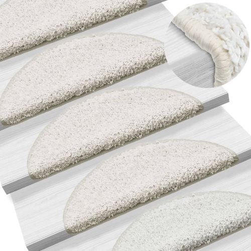 15 Pcs Tapis D'escalier Blanc 65 X 25 Cm