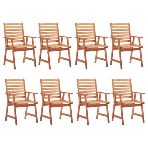 Vidaxl Chaises À Dîner D'extérieur 8 Pcs Avec Coussins Acacia Massif