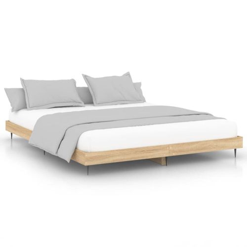 Vidaxl Cadre De Lit Chêne Sonoma 120x200 Cm Bois D'ingénierie