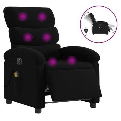 Vidaxl Fauteuil De Massage Inclinable Électrique Noir Tissu