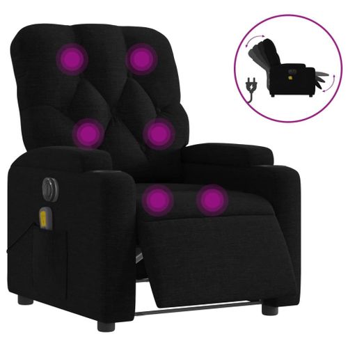 Vidaxl Fauteuil De Massage Inclinable Électrique Noir Tissu