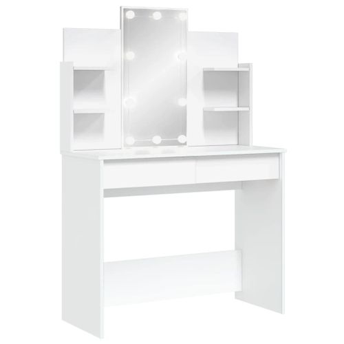 Vidaxl Coiffeuse Avec Lumières Led Blanc 96x40x142 Cm