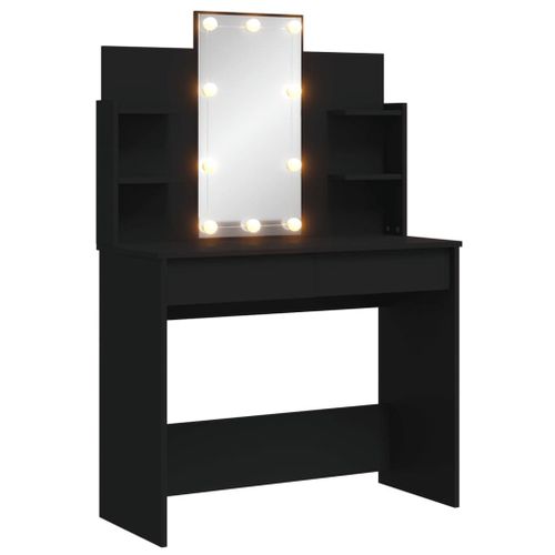 Vidaxl Coiffeuse Avec Lumières Led Noir 96x40x142 Cm
