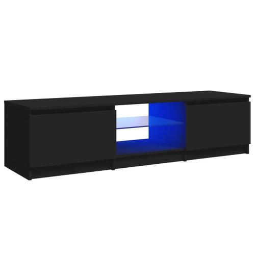 Vidaxl Meuble Tv Avec Lumières Led Noir 140x40x35,5 Cm