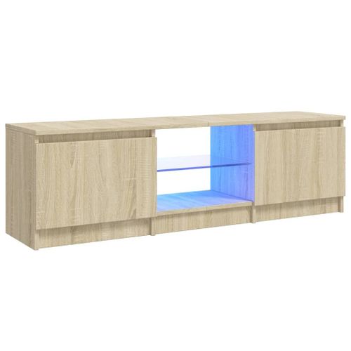 Vidaxl Meuble Tv Avec Lumières Led Chêne Sonoma 120x30x36 Cm