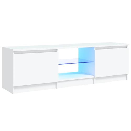 Vidaxl Meuble Tv Avec Lumières Led Blanc 120x30x35,5 Cm