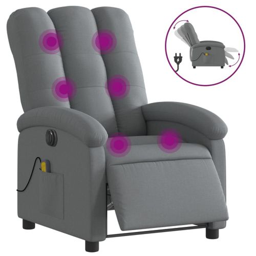 Vidaxl Fauteuil Inclinable De Massage Électrique Gris Foncé Tissu