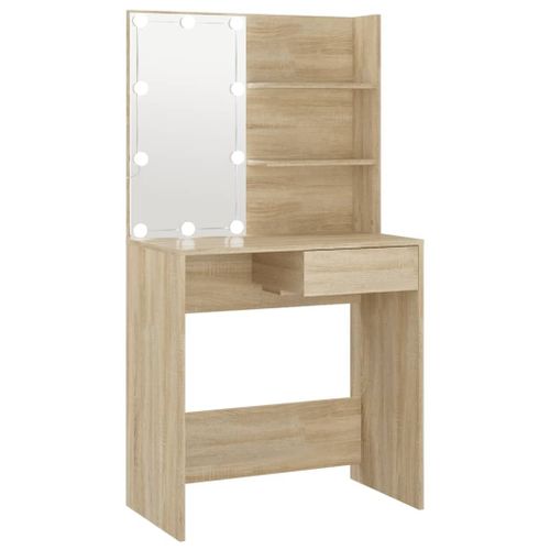 Vidaxl Coiffeuse Avec Led Chêne Sonoma 74,5x40x141 Cm