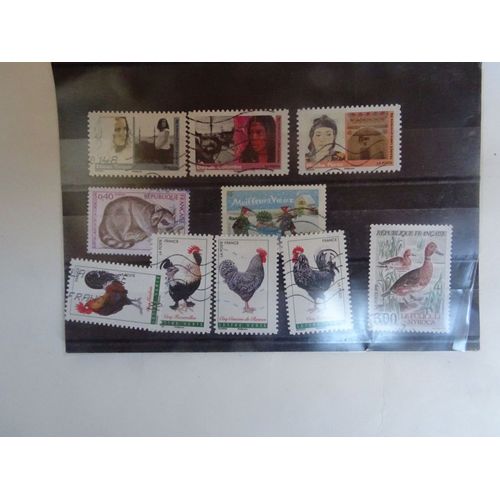 10 Timbres Oblitérés France