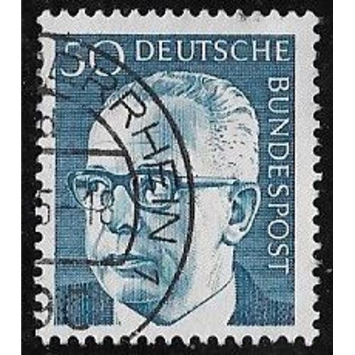 Timbre DAllemagne De LOuest N°511 Y & T 50 P. Bleu Président G. Heinemann