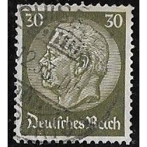 Timbre DAllemagne N°454 Y & T 30 P. Brun-Olive Maréchal Paul Von Hindenburg