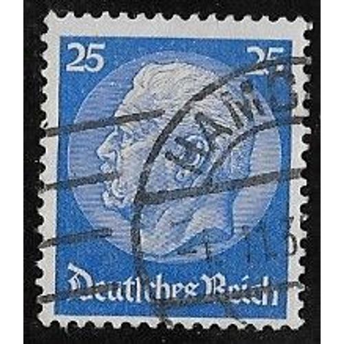 Timbre DAllemagne N°453 Y & T 25 P. Outremer Maréchal Paul Von Hindenburg
