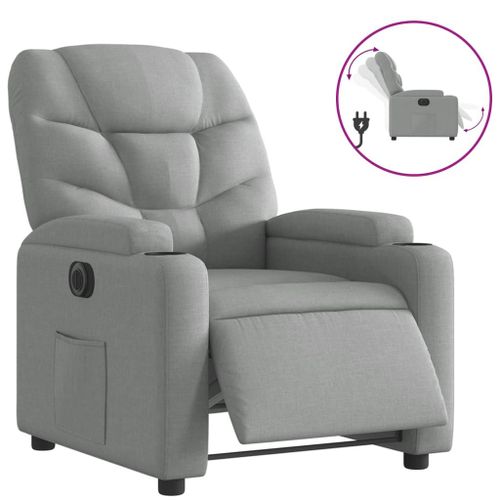 Vidaxl Fauteuil Inclinable Électrique Gris Clair Tissu