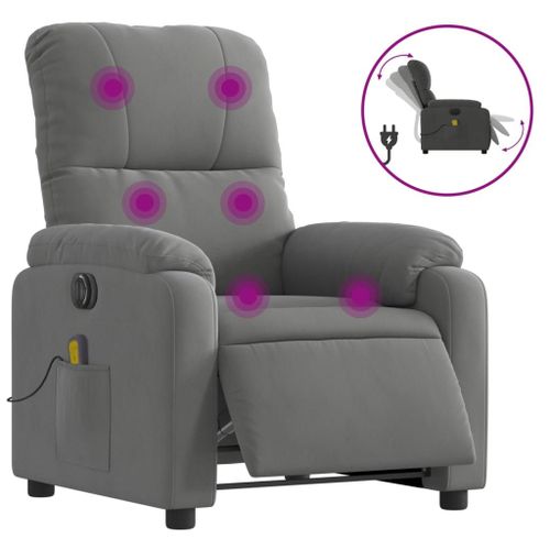Vidaxl Fauteuil Inclinable De Massage Électrique Gris Foncé