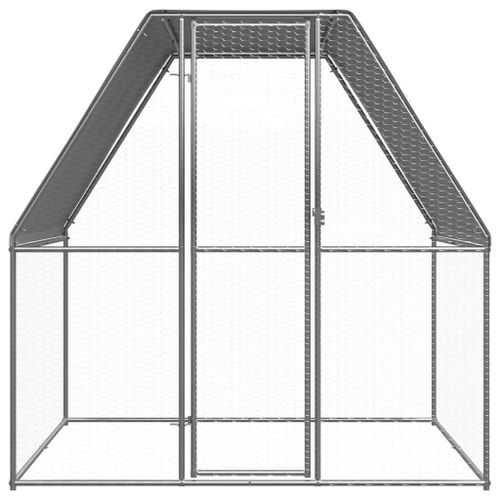 Vidaxl Poulailler Argenté Et Gris 2x2x2 M Acier Galvanisé