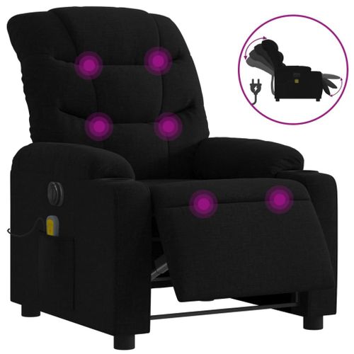 Vidaxl Fauteuil De Massage Inclinable Électrique Noir Tissu