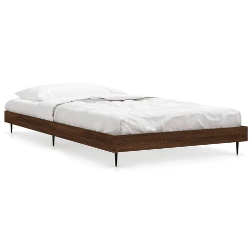 Vidaxl Cadre De Lit Chêne Marron 90x190 Cm Bois D'ingénierie